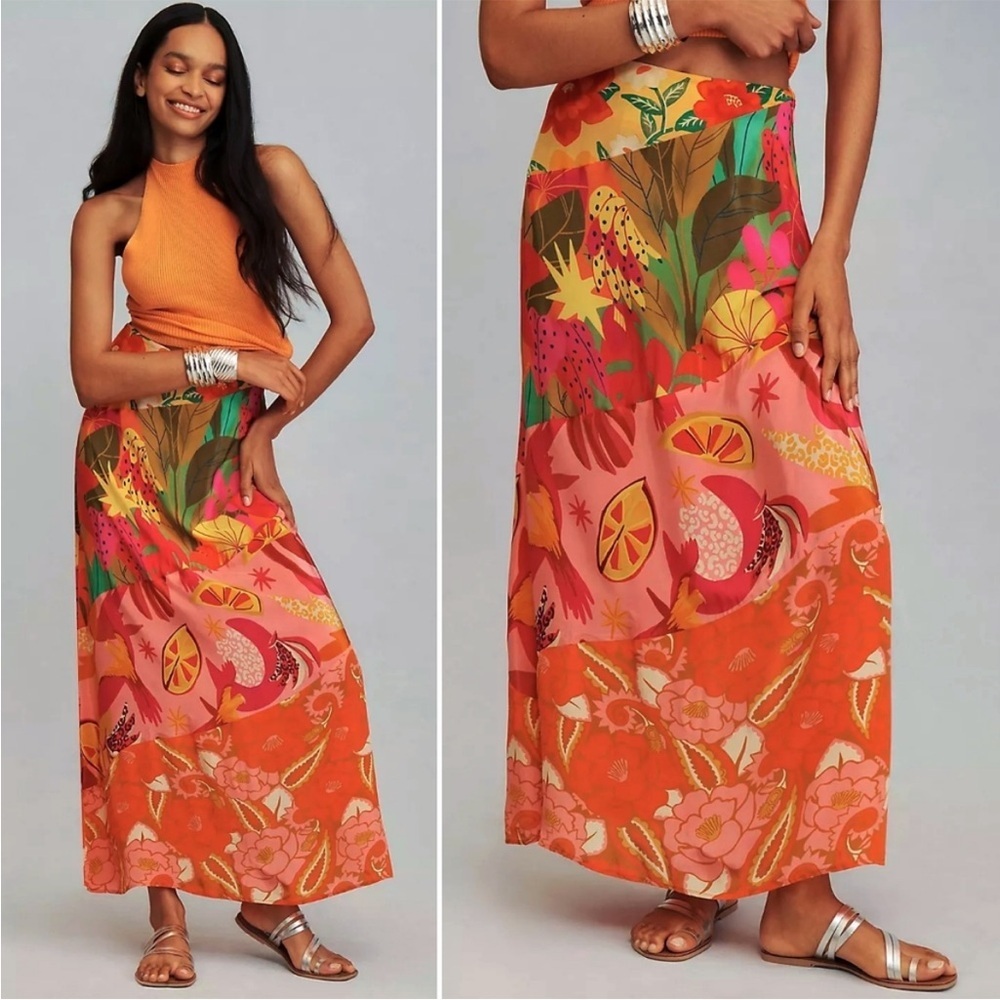 Farm Rio floral midi skirt nwt size medium